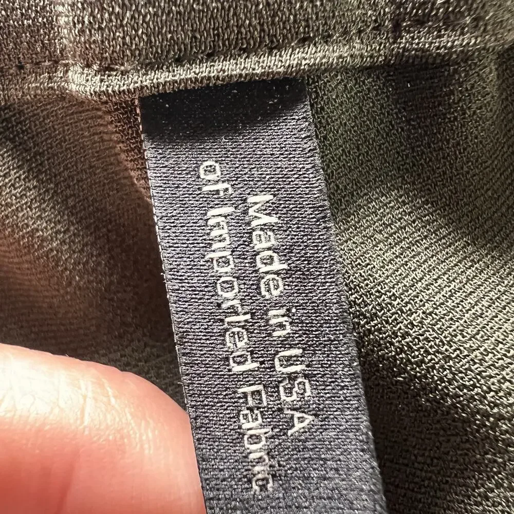 Theory Basic Pull On Pants Size 4 Olive Green Admiral Crepe Mid Rise Cropped USA